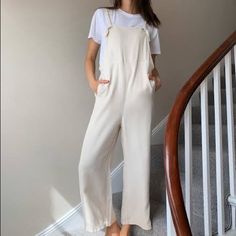 New, Never Worn With Tags (Wrinkled From Storage). Aritzia Calipso Jumpsuit In Xxs, In The Color Matte Pearl. Super Soft And Comfortable, Adjustable Tie Straps And With Pockets. Chic Cream Jumpsuits And Rompers With Pockets, Aritzia Aesthetic, Overalls Black, Outfit Ideas Aesthetic, Jumpsuit Overalls, Straps Jumpsuit, Black Overalls, Aritzia Pants, Aritzia Babaton