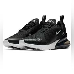 Good Condition! Black/Anthracite/White Womens Nike Air Max 270, Womens Nike Air Max, Womens Nike, Nike Air Max 270, Air Max 270, Nike Shoes Women, Black Nikes, Womens Shoes Sneakers, Air Max