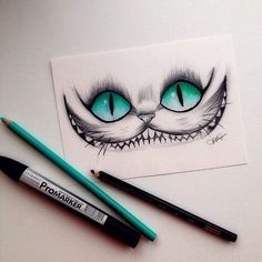 an instagram photo with green eyes and black pen