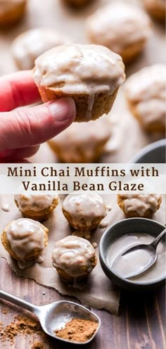 mini chai muffins with vanilla bean glaze