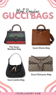 Step into the world of luxury with a closer look at the 4 most popular Gucci bags that are dominating the fashion scene! From the timeless sophistication of the Gucci Bamboo to the modern allure of the Gucci Dionysus, these bags are coveted by fashion enthusiasts worldwide. Join me as we delve into the details and discover why these Gucci bags are so beloved. Gucci Bamboo Bag, Lv Luggage, Chanel 2021, Gucci Handbags