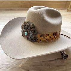 "Natural feather hat band. Brown feathers with black iridescent tips. Center crown measures 2.5\" W x 2.25\" H. Adjustable with leather lace ties. Natural feathers Adjustable hatband *This product is for 1 single hat band. Hat not included." Cheap Fitted Hat Bands For Country Events, Feathered Cowboy Hat Band, Luxury Adjustable Country Hat Band, Western Style Brimmed Fedora With Feathers, Adjustable Wide Brim Hat With Feather Trim, Western Brown Hat Band With Feather Trim, Western Brown Hat Bands With Feather Trim, Curved Brim Hat Bands With Feathers For Western-themed Events, Brimmed Hat Bands With Feather Trim For Western-themed Events