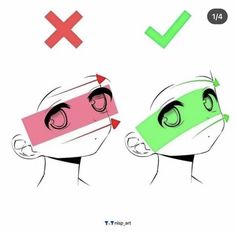 two people with blindfolds on their heads are facing each other and one is not