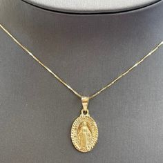 Very Nice And Beautiful 10k Solid Yellow Gold Necklace Including 20”Box Chain Pt553312 Please Add Me To Your Favorites List Italian Necklace Gold Jewelry, 14kt Gold Jewelry, Necklace Gold Jewelry, Italian Necklace, Catholic Necklace, Yellow Gold Necklace, Gold Jewelry Necklace, Favorites List, Add Me