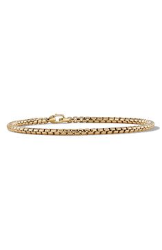 A boxy chain updated by the artful eye and skillful hand of David Yurman features sculptural links in a smooth texture. Push-clasp closure 18k gold Imported Men’s Bracelets In Gold, Collage Cutouts, Mens Bracelet Gold Jewelry, Jewelry Basics, David Yurman Mens, Gold Bracelet Simple, Mens Chain Bracelet, David Yurman Bracelet, Basic Jewelry