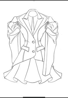 a drawing of a jacket and pants