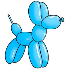 a blue balloon dog on a white background