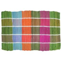 multicolored rugs are arranged in rows on a white background, each with different colors