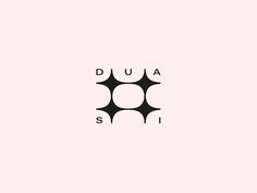 a black and white logo with the words duja siki on it's side