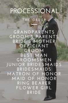 Wedding Processional Order for wedding ceremony Line Up For Wedding Ceremony, Who Is In The Wedding Party, Bridal Party Line Up Order Ceremony, Wedding Party Line Up Order, Wedding Ceremony Line Up Order, Wedding Ceremony Processional Order, Songs For Groomsmen To Walk Out To, Wedding Processional Order Modern, Wedding Order Of Ceremony