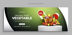 a web page with an image of fresh vegetables and fruits in a basket on top of a table