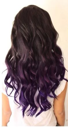 Purple and dark brunette ombré hair Mermaid Hair Extensions, Dark Purple Hair Color, Purple Ombre Hair, Colored Hair Extensions, Hair Things, Purple Unicorn