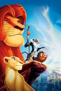 the lion king poster with various characters