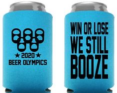 Beer Olympics Party, Beer Olympics Games, Bar Humor, Wedding Coolers, Custom Coozies, 30th Birthday Party Favors, Olympic Theme Party, Beer Olympics, Olympics Party