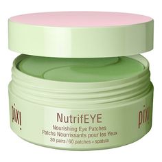 patchs hydrogel nourrissants et apaisants. ils réhydratent, apaisent et régénèrent le dessous des yeux. Infusés à la rose pour nourrir et minimiser l’apparence des rougeurs. L'aloe vera et la camomille adoucissent, tonifient et apaisent la peau. les patchs hydrogels permettent à la zone délicate des yeux de s’imprégner d’hydratation. Pour usage externe seulement. .  Pixi - Nutrifeye - patchs nourrissants pour les yeux - -nutrifeye eye patches +60 pcs Dry Under Eyes, Pixi Skintreats, Pixi Glow Tonic, Glow Tonic, Eye Patches, Eye Gel, Flower Extract, Eye Area