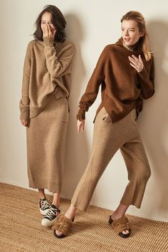 Autumn and Winter New Cashmere Sweater Women's High-Necked Pullover Loose Thick Sweater Short Paragraph Knit Shirt - ALSUPERSALES Oversized Sweater Women, Cashmere Sweater Women, Thick Sweaters, High Neck Sweater, Knit Shirt, Sweaters Oversized