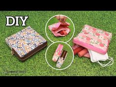 the video is showing how to make a diy pouch for makeup and other items