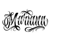 the word morning written in cursive writing with black ink on a white background