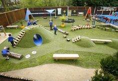 This is a kids dream! Hills, tunnels, and bridges. This is a great space for children to grow and explore. Backyard Play Equipment, Cool Playgrounds, Playground Areas, Outdoor Play Areas, Dog Playground, Kids Outdoor Play, Outdoor Play Area, Natural Playground, Playground Design