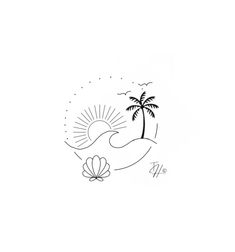 Praia, sol, mar, concha Beach Tattoo Drawing, Tattoos For The Beach, Beach Love Tattoo, Fineline Beach Tattoo, Minimalistic Beach Tattoo, Small Beachy Tattoos For Women, Cute Beach Tattoo, Beach Tattoo Simple, Simple Beach Tattoo For Women