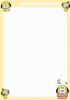 a cartoon character is holding a teddy bear in front of a blank paper with space for text