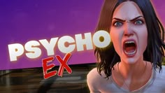 a woman with her mouth open and the words psych ex in front of her