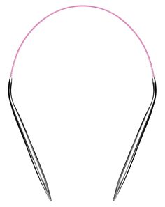 a pair of metal scissors with pink string on the end and two black handles in front