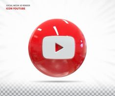 a red ball with a white youtube icon on the front and bottom, is shown