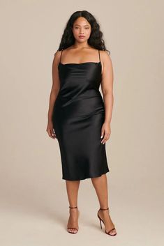 Slip Dresses Plus Size, Silk Dress Midsize, Midsize Slip Dress, Satin Dress Midsize, Midsize Satin Dress, Plus Size Date Night Dress, Slip Dress Midsize, Black Dress Midsize, Plus Size Slip Dress Outfit