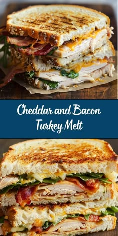 The Cheddar and Bacon Turkey Melt is a delicious, savory sandwich featuring layers of sliced turkey, crispy bacon, and melted cheddar cheese, all grilled to golden perfection. It’s a quick, satisfying meal perfect for lunch or a simple dinner! Cheddar Bacon Turkey Melt, Turkey Bacon Cheese Sandwich, Turkey Bacon Melt, Turkey Bacon Grilled Cheese, Turkey Bacon Apple Sandwich, Bacon Melt Sandwich, Toasted Sourdough Sandwiches, Turkey Bacon Melt Sandwiches, Lunch Meat Turkey Recipes