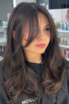 Hairstyle With Curtain Bangs, Rambut Brunette, Bangs With Medium Hair, Haircuts For Medium Hair, Haircuts Straight Hair