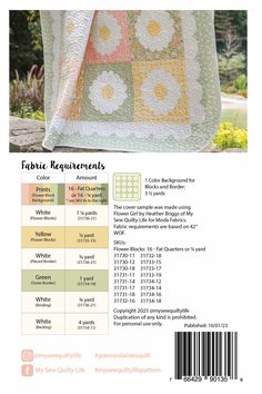 an image of a quilted blanket with flowers on it and the instructions for how to make