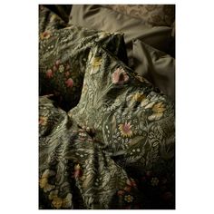 KÄRRDUNÖRT duvet cover and pillowcase(s), dark green/multicolor, Twin - IKEA Garden Witch, House Aesthetic, Up House, Witch Decor, Room Setup, Look Vintage, My New Room, Dream Bedroom, Woven Cotton