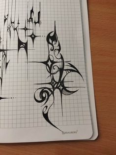 a notebook with some drawings on it