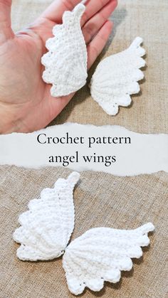 crochet pattern angel wings with text overlay