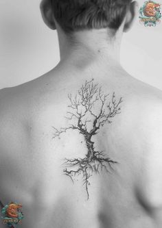 a man with a tree tattoo on his back