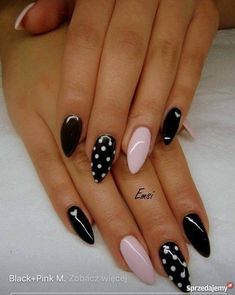 Pokadot Nails Acrylic, Artsy Nails, Polka Dot Nail Designs, Nail Hacks, Nagel Design, Manicure Designs, Nails Art Designs, Nails 2022, Dots Nails