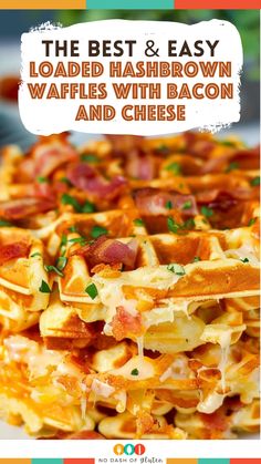 the best and easy loaded hashbrown waffles with bacon and cheese recipe