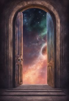 Doorway to The Stars Digital Painting Art Print Nature Of God, Islamic Artwork, Light My Fire, Mystical Art, Stargate, Spiritual Inspiration, Movie Art, Breathtaking Views, White Border