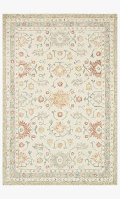 Loloi Norabel NOR-03 Ivory/Rust Area Rug Botanical Motifs, Hooked Wool, Loloi Rugs, Rug Direct, Decor Minimalist, Burke Decor, Contemporary Rugs, Contemporary Area Rugs, White Rug