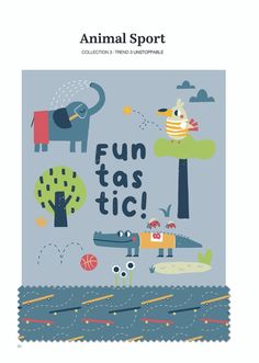 an animal sport poster with the words fun tas tic