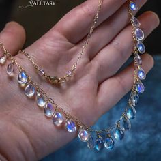 Ethiopian Opal Necklace Welo Opal Necklace Rainbow Moonstone Necklace Rosary Gemstone Necklace Dainty Opal Jewelry Wire Wrapped Genuine Opal (IG 18044966030320465) Alchemy Jewelry, Blue Fire, Fine Jewelry Designers