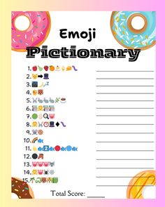 an emoj dictionary with donuts on it