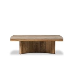 a wooden table sitting on top of a white background