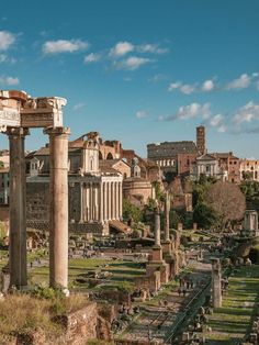 the ruins of an ancient city are seen in this image