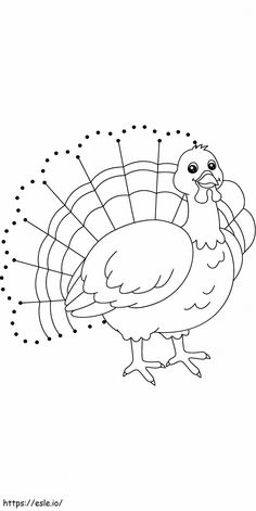 a black and white turkey with dots on it