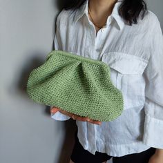 "🏖️ Embrace summer vibes with our Pistachio Green Straw Summer Pouch Bag - a modern and natural wicker handmade clutch for women, elegantly crafted from straw raffia. 🌞 Get ready for the summer of 2024 with our stylish and versatile Light Green summer bag, meticulously handcrafted with eco-friendly paper yarn. 🌼 This green pouch bag is the perfect accessory for women who want to embrace the season with a touch of crochet charm and natural elegance. 👜 Available in three convenient sizes - sma Green Crochet Bag With Removable Pouch For Daily Use, Green Crochet Summer Bag For Spring, Green Travel Pouch Clutch, Green Pouch Clutch For Travel, Green Clutch With Removable Pouch For Everyday, Green Summer Crochet Bag For Everyday Use, Green Crochet Pouch Bag For Daily Use, Green Trendy Crochet Travel Bag, Trendy Green Crochet Travel Bag