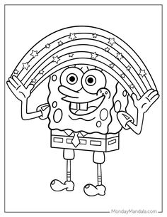 spongebob coloring pages for kids to print out and color with the spongebob