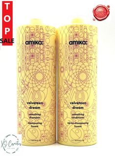 Amika Velveteen Dream Smoothing Shampoo & Conditioner 33.8 oz Duo Amika Shampoo, Velveteen Dream, Shampoo Conditioner, Shampoo And Conditioner, Stuff I Want, Travel Size Products, Health And Beauty, Hair Care, Conditioner