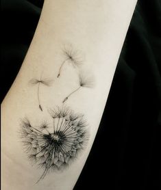 a dandelion tattoo on the wrist